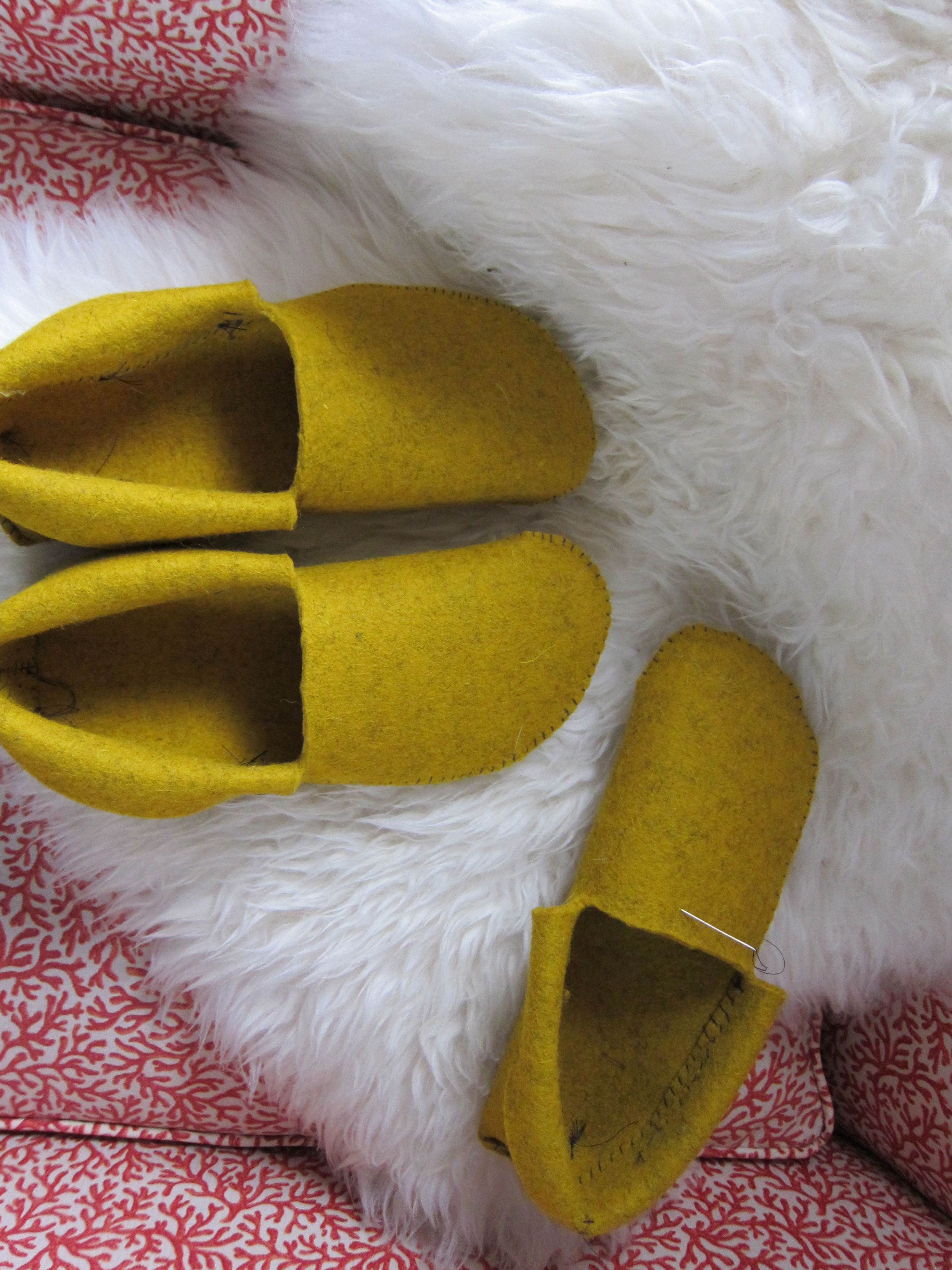sewn felt slippers